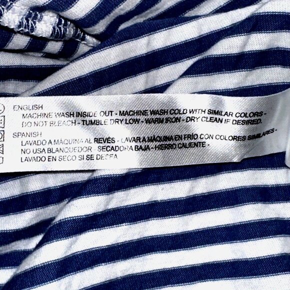 Denim & Flower Palm Tree Tee M Coastal Core Nautical Stripe Preppy Resortwear - Picture 7 of 7